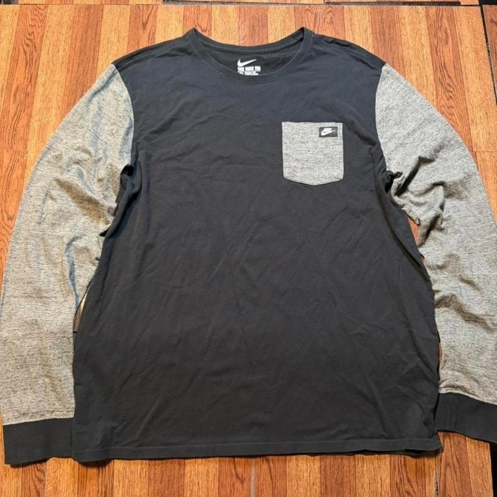 Nike Black Grey Retro Tech Sportswear Pocket Sleeve Shirt XL